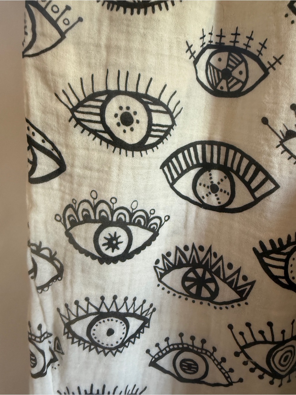 Tootsam Phuket Thailand Evil Eye Gauze Wide Leg Pants Boho NWT Small - Picture 2 of 6
